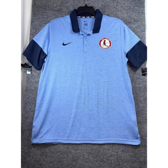 Nike St Louis Cardinals Polo Shirt Cooperstown Collection Victory Blue Men XL - Picture 1 of 11